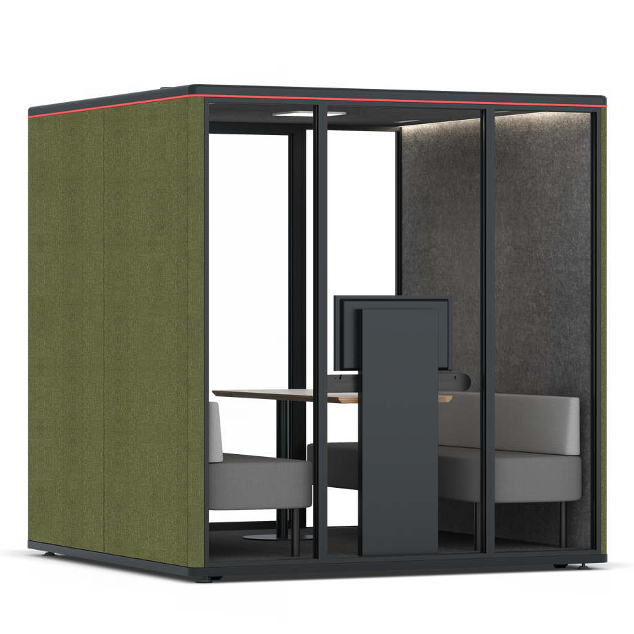 Omni Seis Sofá (+ Suporte para Monitor) / Gabriel Medley Meadow Green / #615f5d