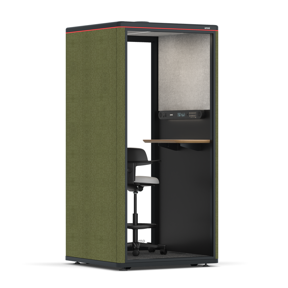 Omni One PlusStatic Device Shelf / Gabriel Medley Meadow Green / #a49f98