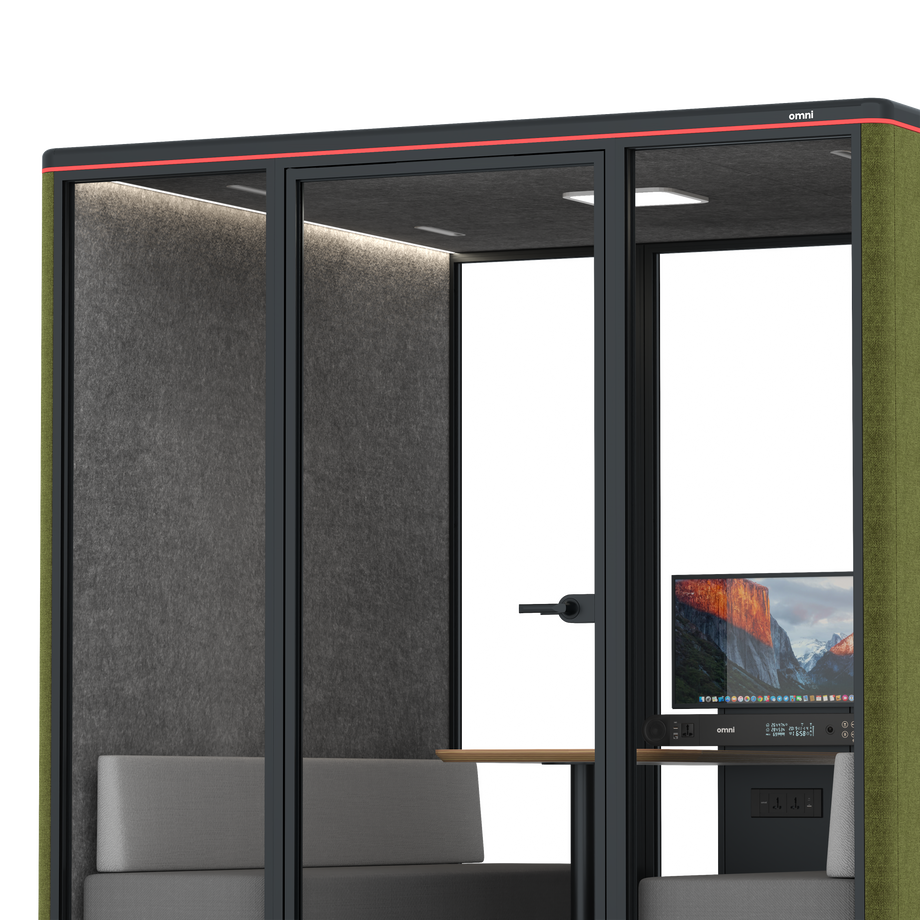 Omni Seis Sofá (+ Suporte para Monitor) / Gabriel Medley Meadow Green / #615f5d