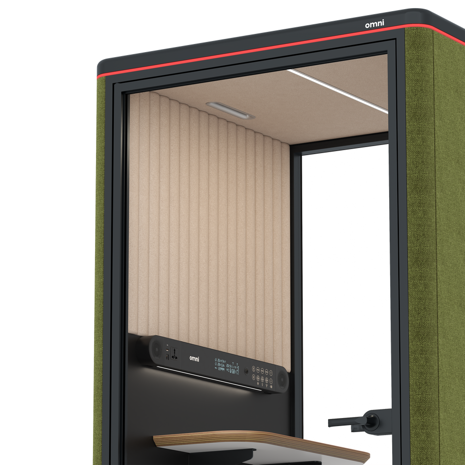 Omni One PlusStatic Device Shelf / Gabriel Medley Meadow Green / #a18e7e