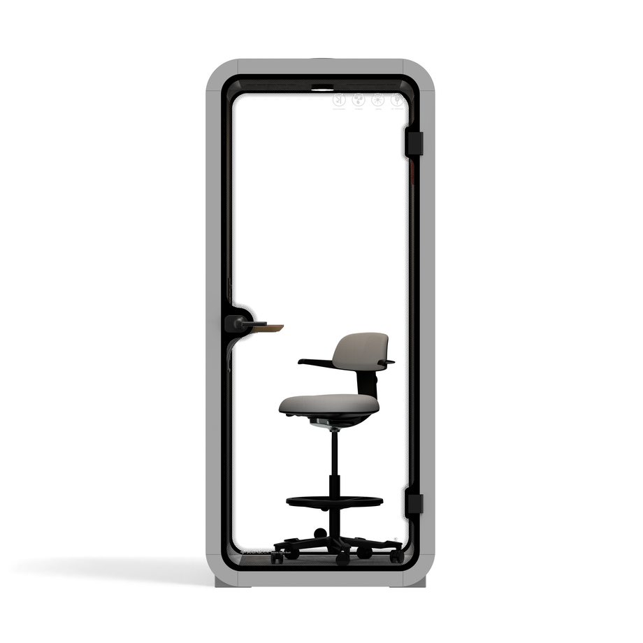 Office Pod Quell AcousticLight Grey / With Furniture | Upgraded Device Shelf / Dark Grey