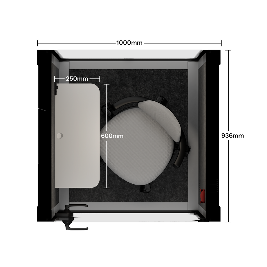 Office Pod Quell AcousticLight Grey / With Furniture | Upgraded Device Shelf / Dark Grey