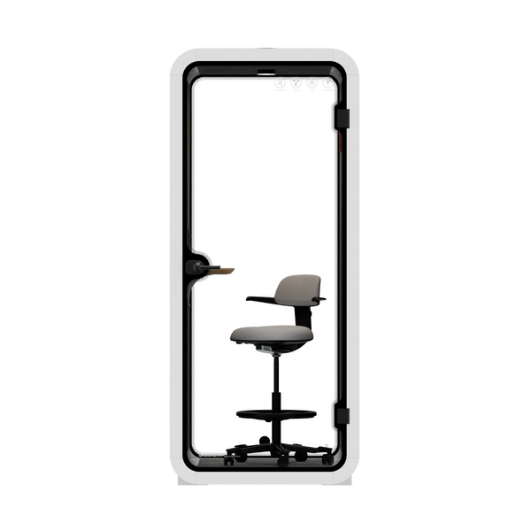Office Pod Quell AcousticWhite / With Furniture / Dark Grey