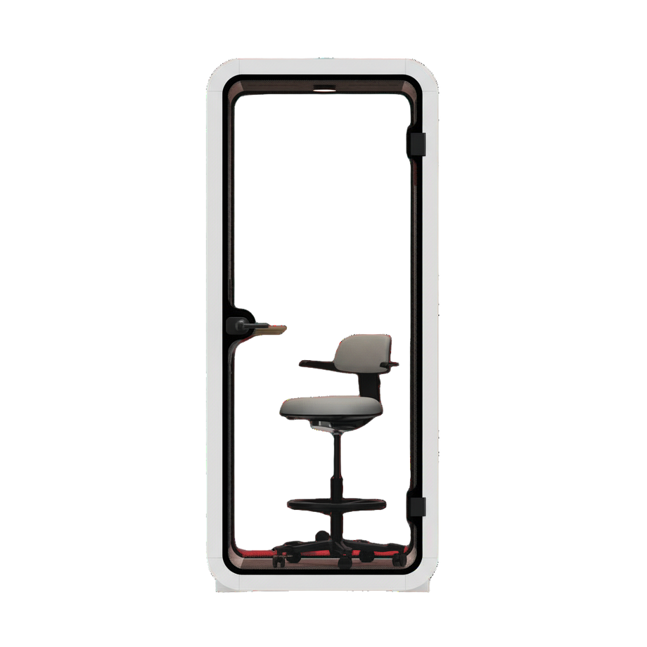 Office Pod Quell AcousticWhite / With Furniture | Upgraded Device Shelf / Dark Grey