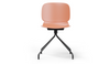 Aarhus Eiffel Chair by Quell Design – a modern Scandinavian-style chair in coral with a sculpted polypropylene shell and iconic “Eiffel” steel rod base in powder-coated finish. The contoured ergonomic seat and minimalist frame combine strength, elegance, and everyday functionality for contemporary dining, task, or educational spaces.