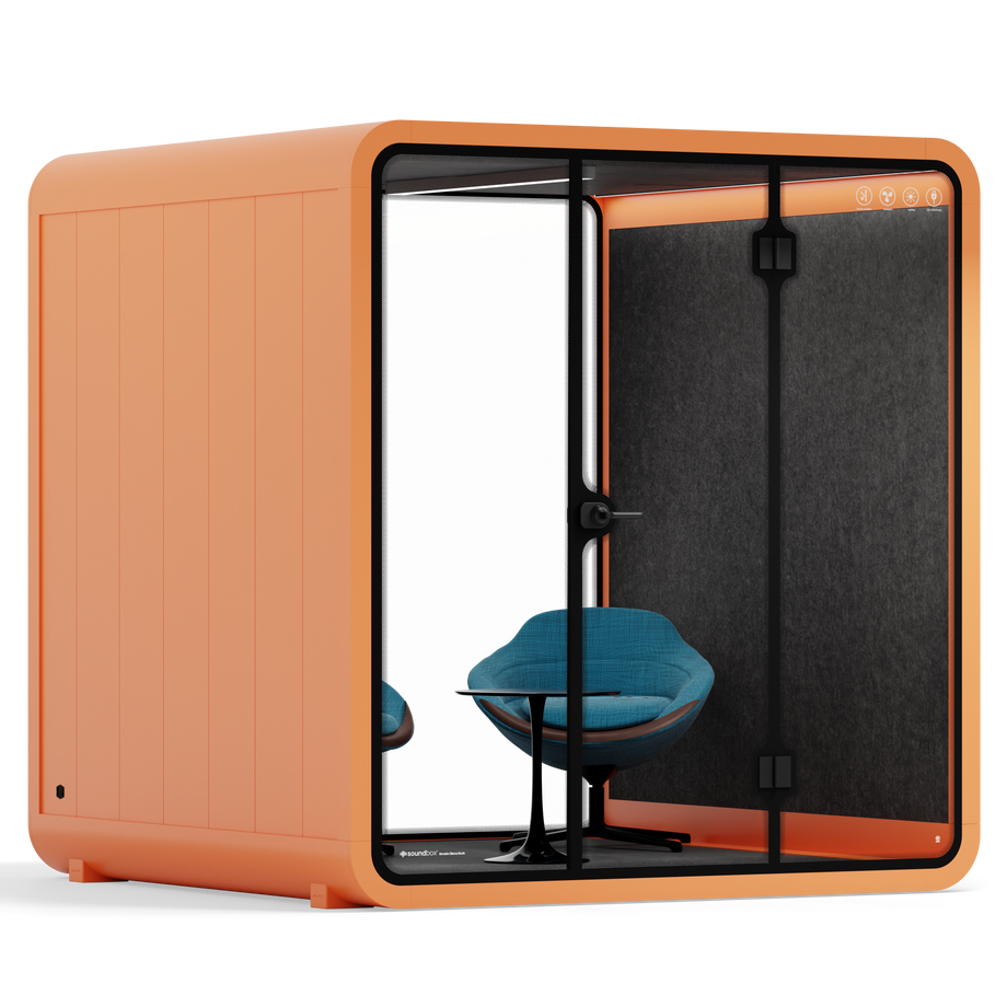 Meeting Booth Quell - 6 PersonOrange / Dark Grey / Furniture Set 2