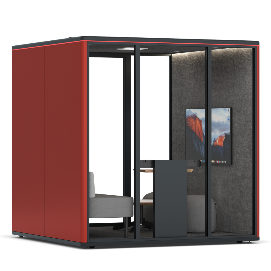 Omni Seis Lounge / RAL Tomato Red / #615f5d