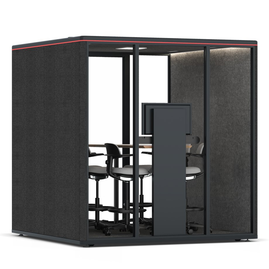 Omni Seis Mesa de Reunião de Balcão (+ Suporte para Monitor) / Gabriel Medley Black / #615f5d