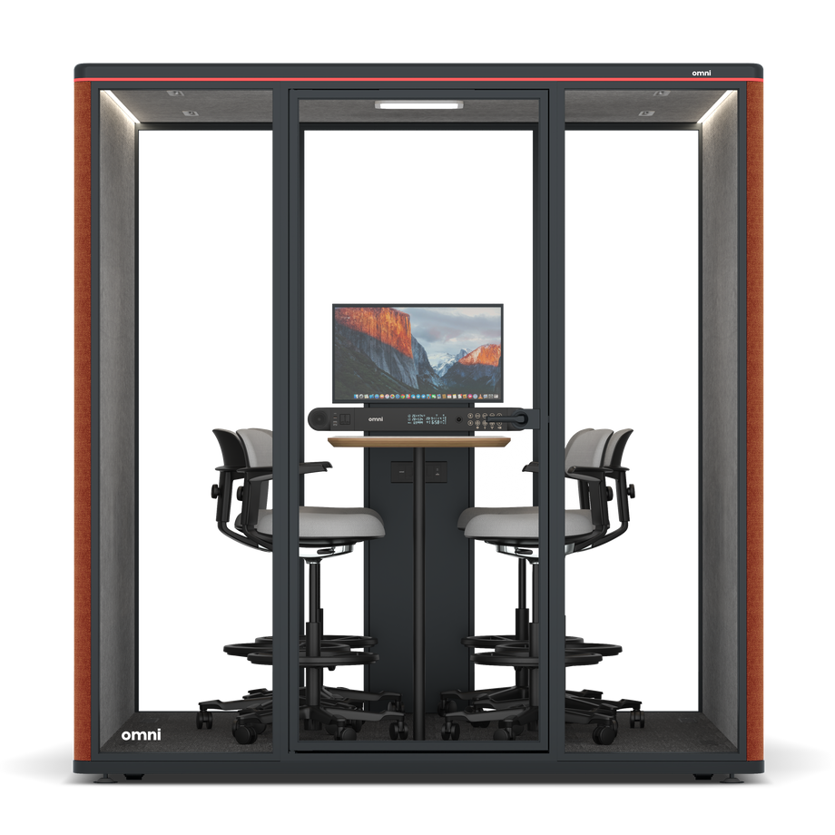 Omni Seis Mesa de Reunião de Balcão (+ Suporte para Monitor) / Bloody Orange / #a49f98