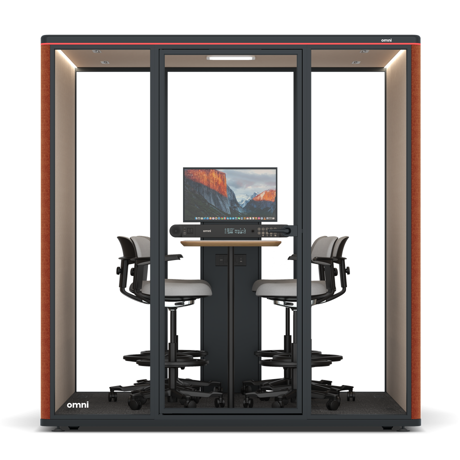 Omni Seis Mesa de Reunião de Balcão (+ Suporte para Monitor) / Bloody Orange / #a18e7e