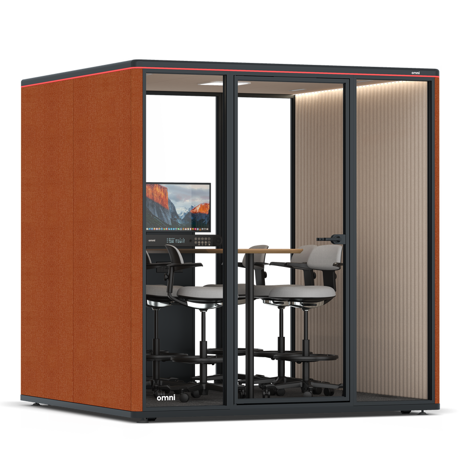 Omni Seis Mesa de Reunião de Balcão (+ Suporte para Monitor) / Bloody Orange / #a18e7e