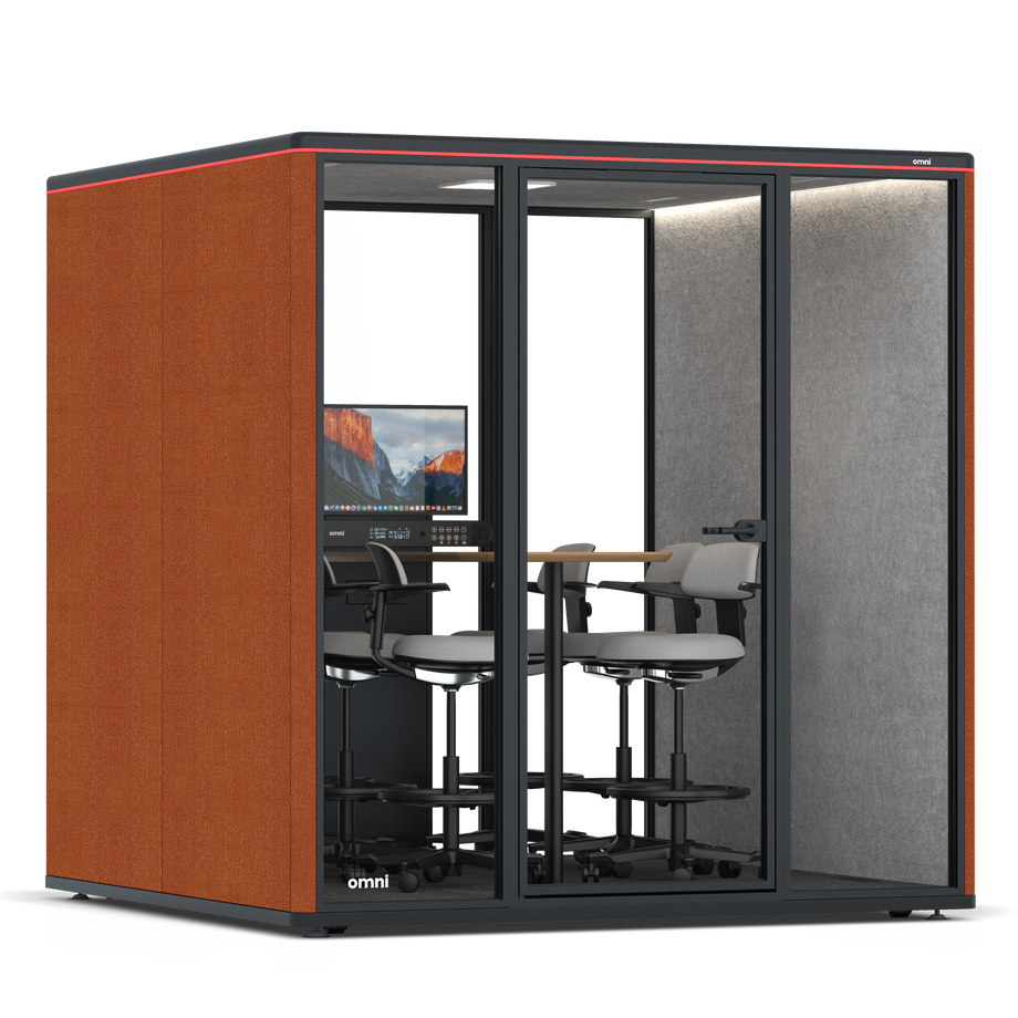 Omni Seis Mesa de Reunião de Balcão (+ Suporte para Monitor) / Bloody Orange / #a49f98