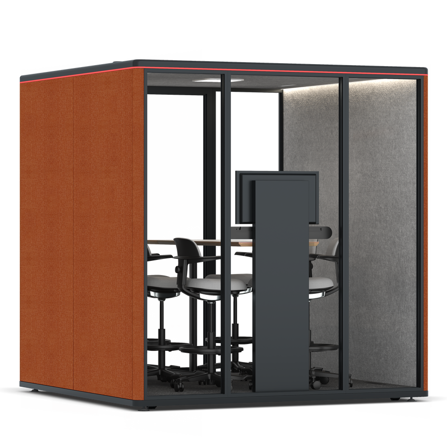 Omni Seis Mesa de Reunião de Balcão (+ Suporte para Monitor) / Bloody Orange / #a49f98