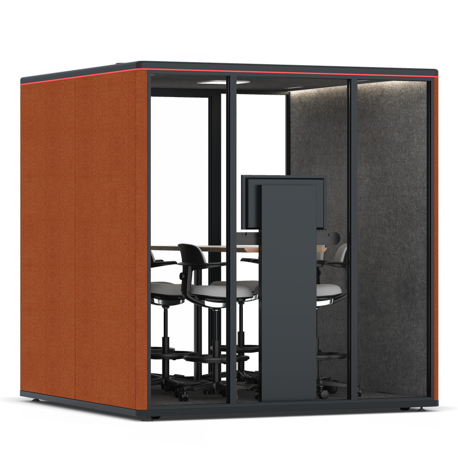 Omni Seis Mesa de Reunião de Balcão (+ Suporte para Monitor) / Bloody Orange / #615f5d