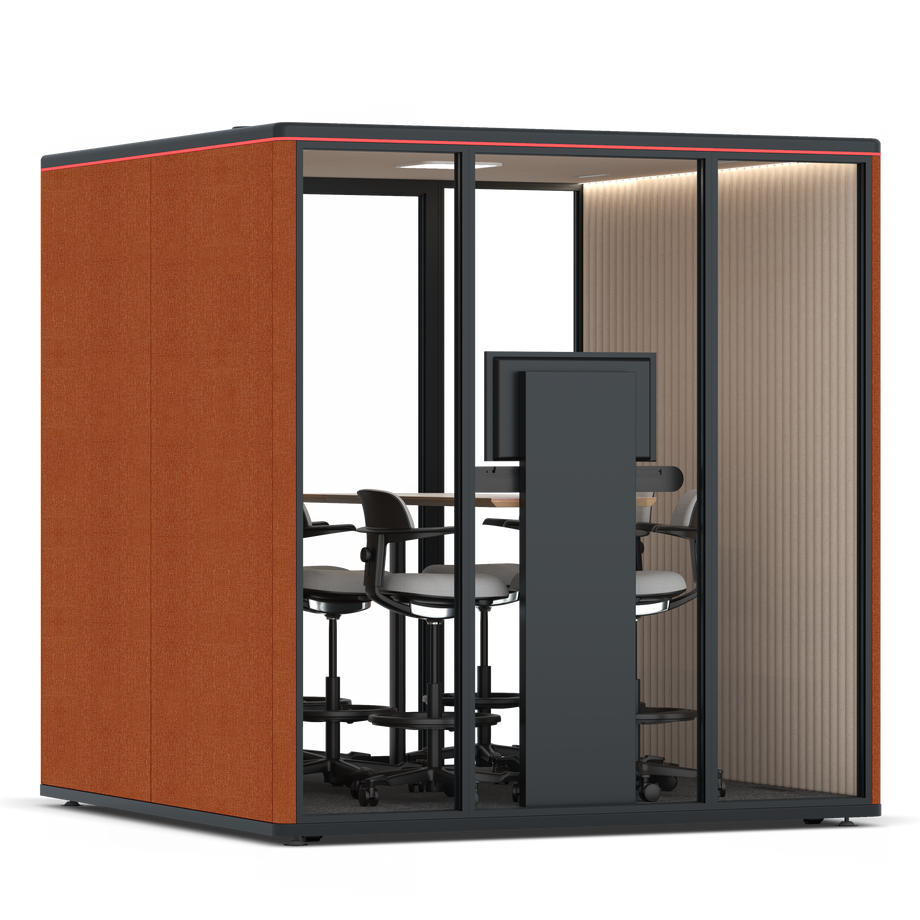 Omni Seis Mesa de Reunião de Balcão (+ Suporte para Monitor) / Bloody Orange / #a18e7e