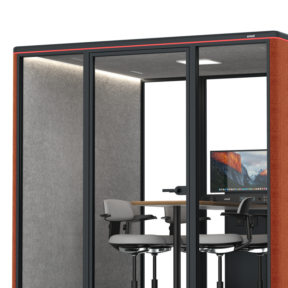 Omni Seis Mesa de Reunião de Balcão (+ Suporte para Monitor) / Bloody Orange / #a49f98