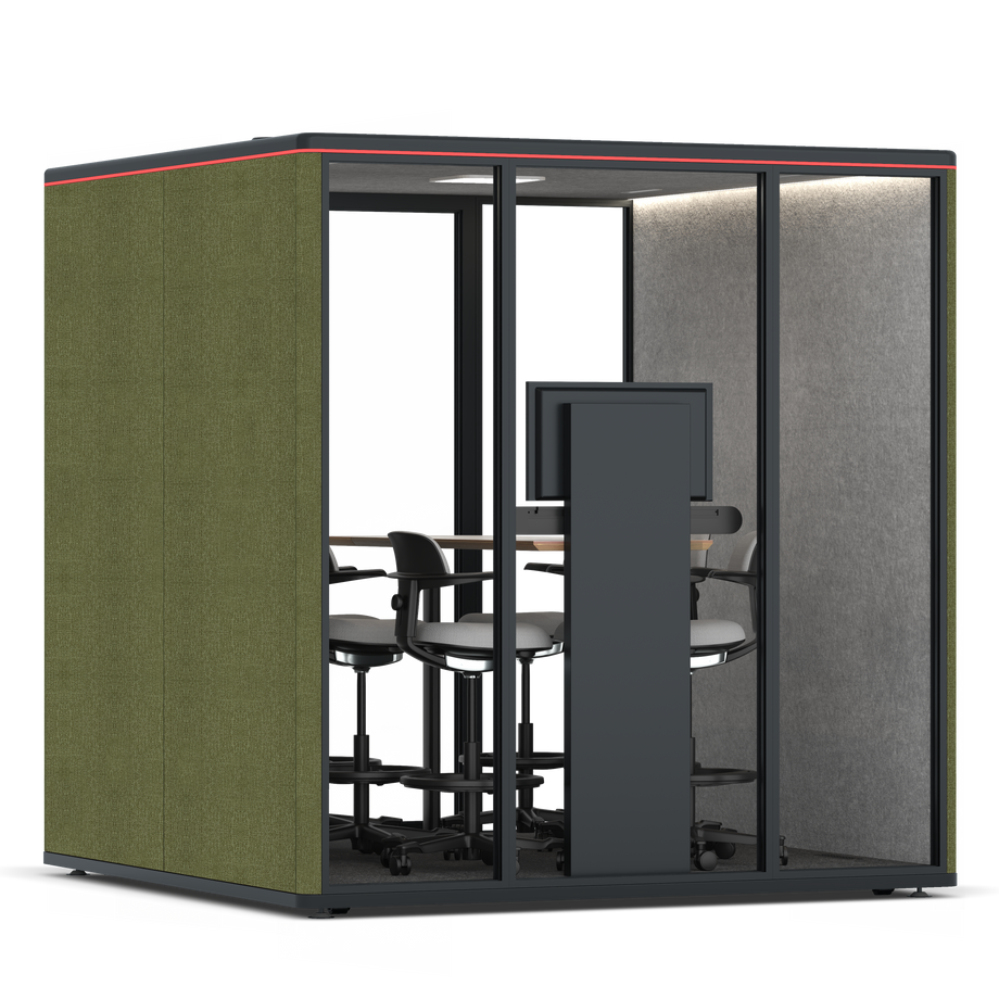 Omni Seis Mesa de Reunião de Balcão (+ Suporte para Monitor) / Gabriel Medley Meadow Green / #a49f98