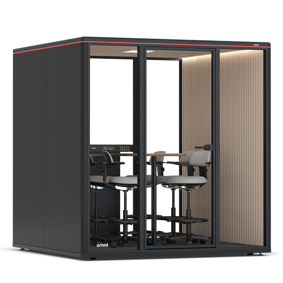 Omni Seis Mesa de Reunião de Balcão / RAL Black / #a18e7e