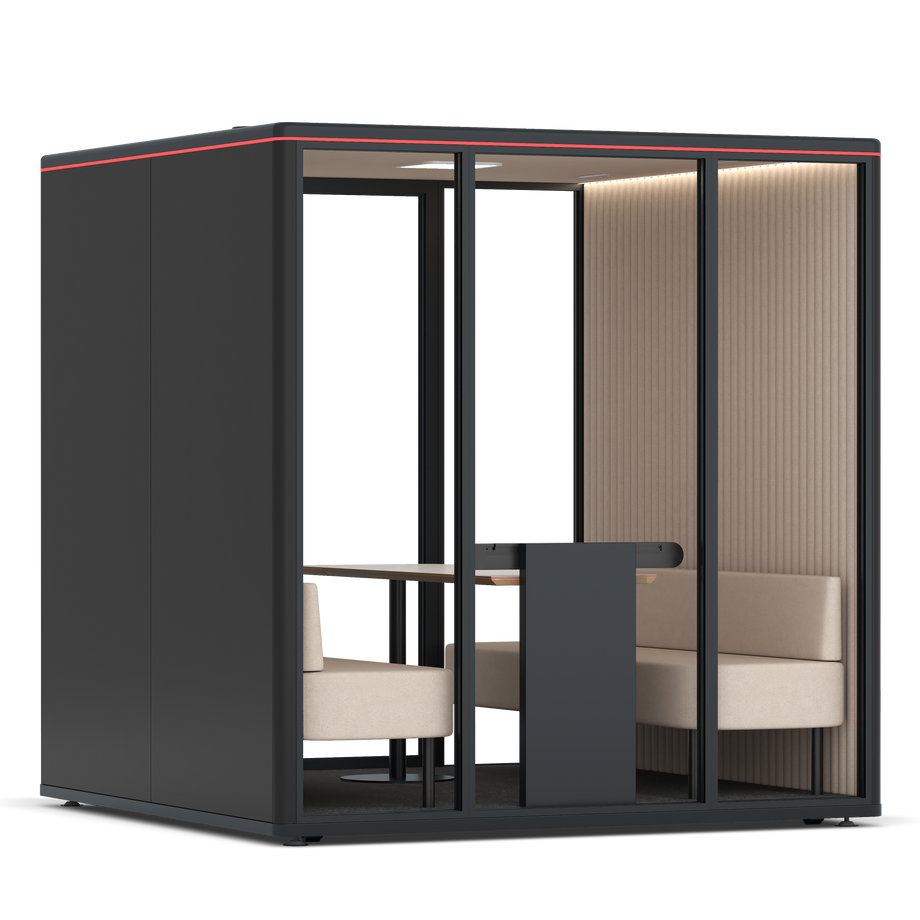 Omni Seis Sofá / RAL Black / #a18e7e