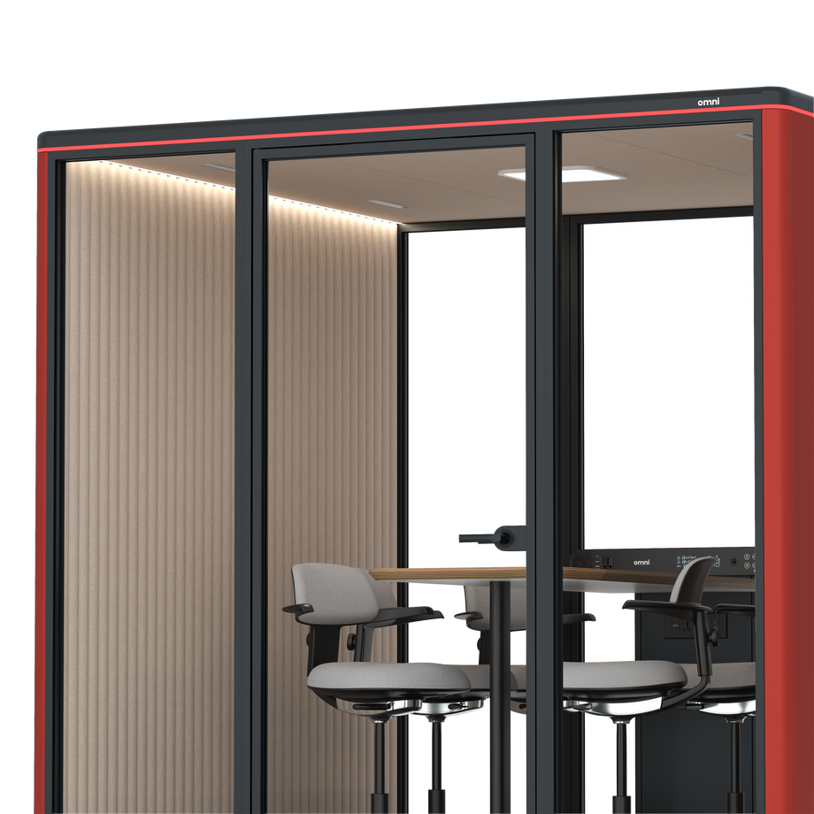 Omni Seis Mesa de Reunião de Balcão / RAL Tomato Red / #a18e7e