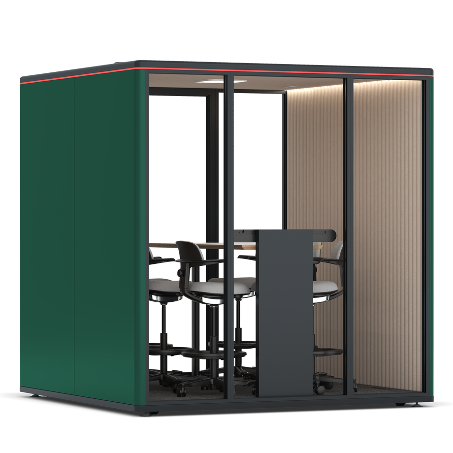 Omni Seis Mesa de Reunião de Balcão / RAL Moss Green / #a18e7e