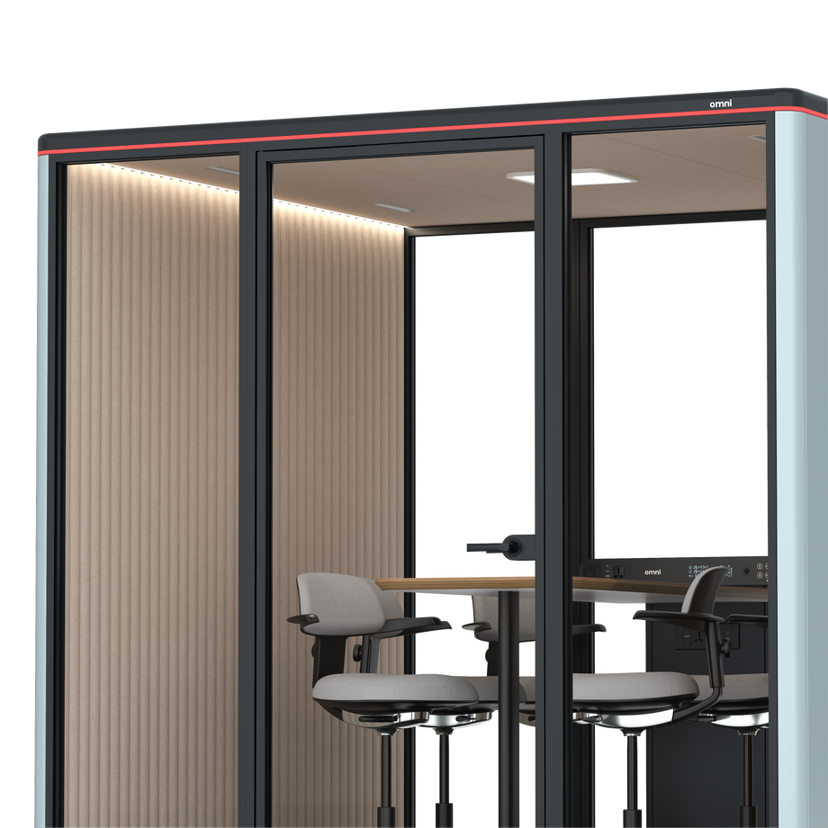 Omni Seis Mesa de Reunião de Balcão / RAL Grey Blue / #a18e7e