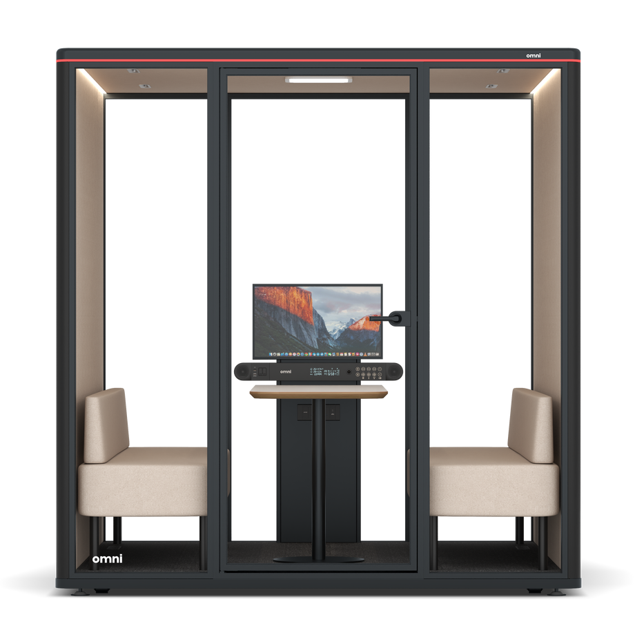 Omni Seis Sofá (+ Suporte para Monitor) / RAL Black / #a18e7e