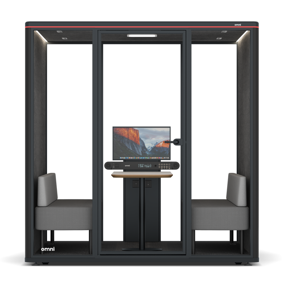 Omni Seis Sofá (+ Suporte para Monitor) / RAL Black / #615f5d