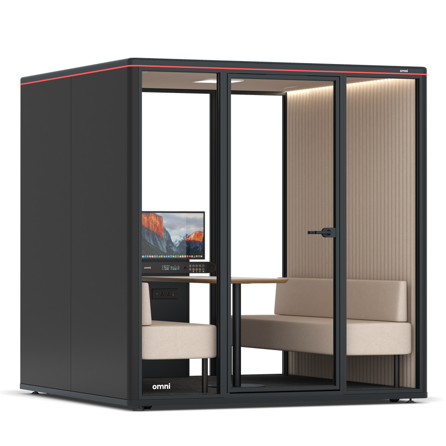 Omni Seis Sofá (+ Suporte para Monitor) / RAL Black / #a18e7e