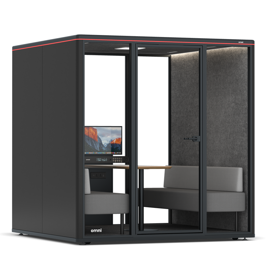 Omni Seis Sofá (+ Suporte para Monitor) / RAL Black / #615f5d
