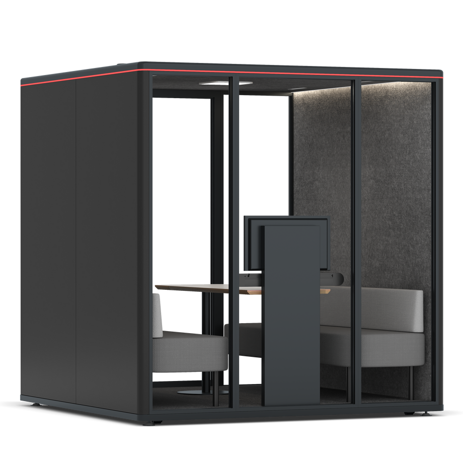 Omni Seis Sofá (+ Suporte para Monitor) / RAL Black / #615f5d
