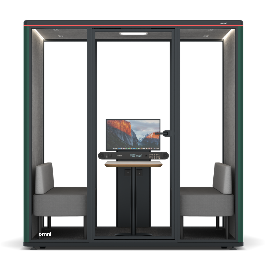 Omni Seis Sofá (+ Suporte para Monitor) / RAL Moss Green / #a49f98