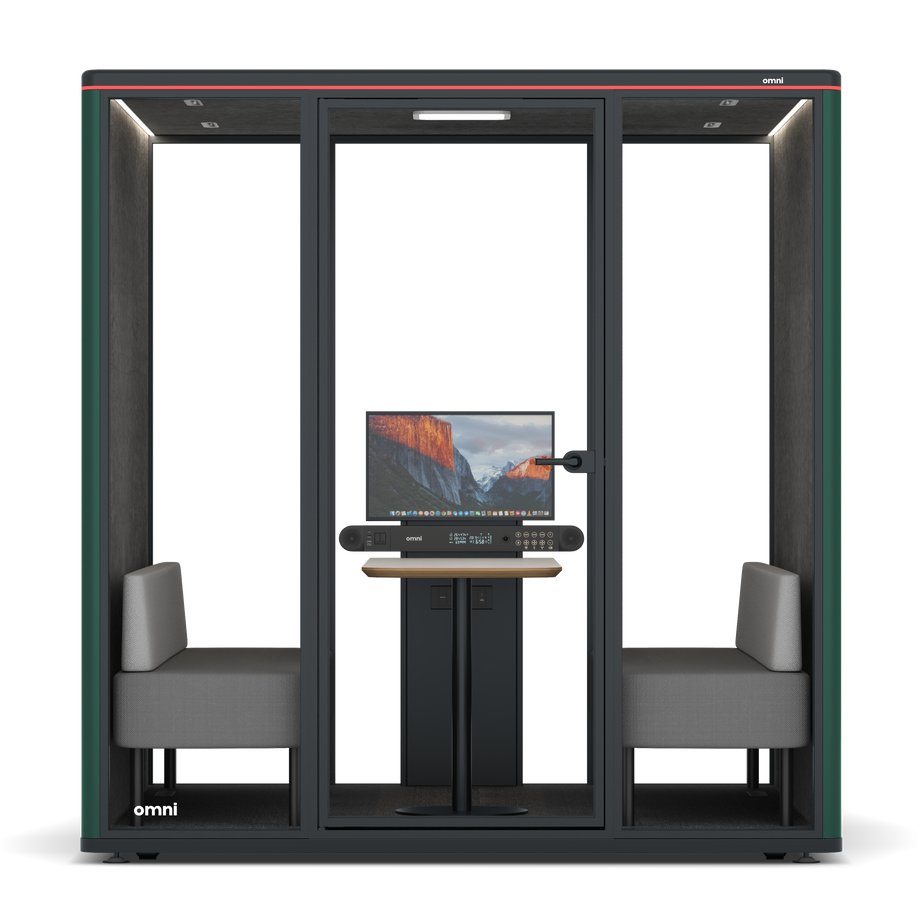 Omni Seis Sofá (+ Suporte para Monitor) / RAL Moss Green / #615f5d