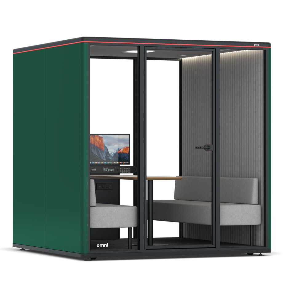 Omni Seis Sofá (+ Suporte para Monitor) / RAL Moss Green / #6d6c69