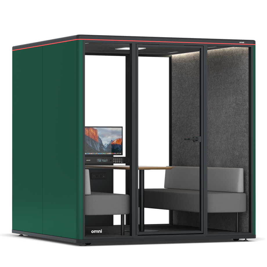 Omni Seis Sofá (+ Suporte para Monitor) / RAL Moss Green / #615f5d