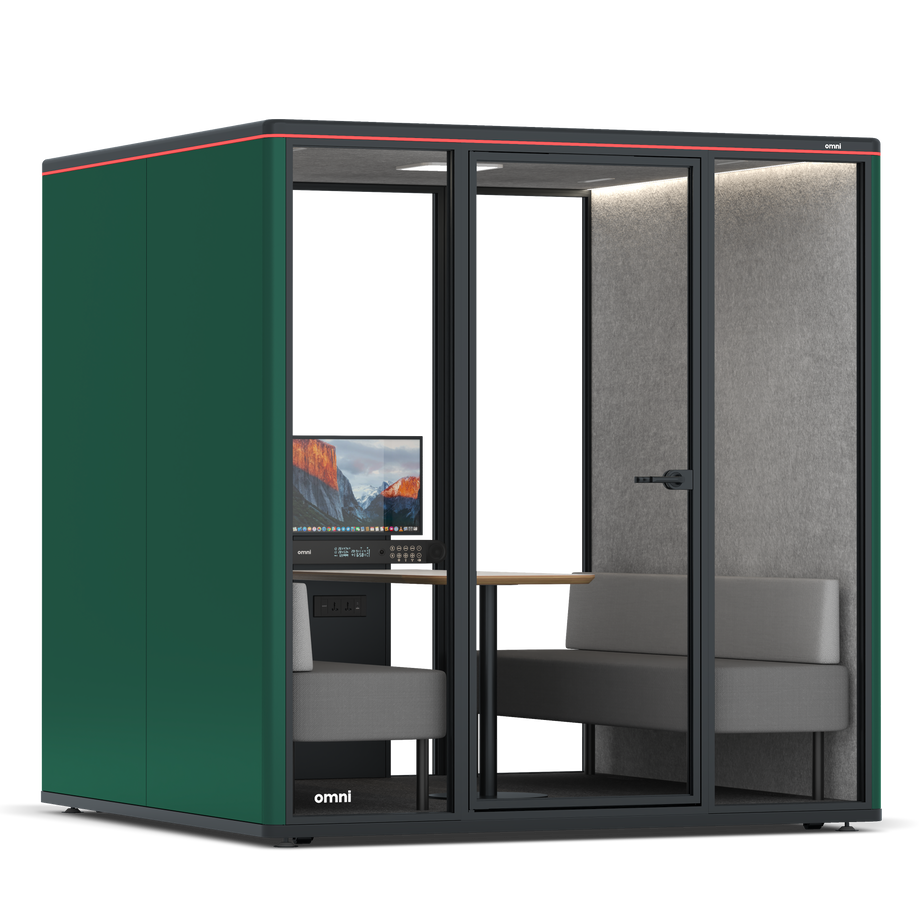 Omni Seis Sofá (+ Suporte para Monitor) / RAL Moss Green / #a49f98
