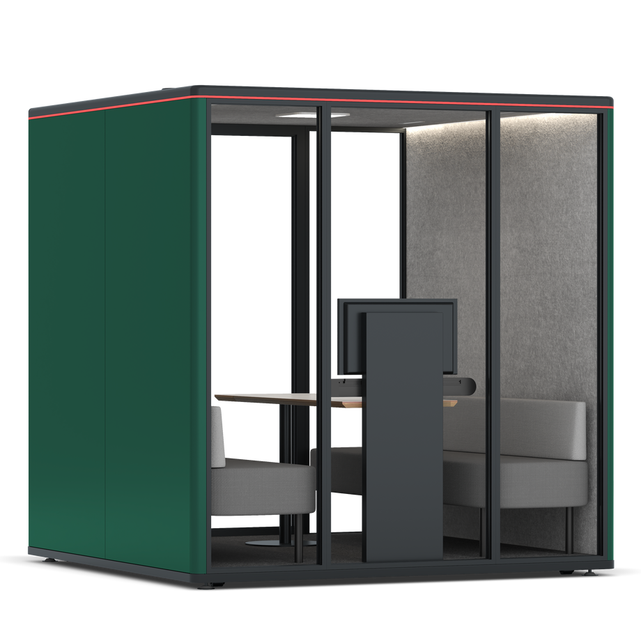 Omni Seis Sofá (+ Suporte para Monitor) / RAL Moss Green / #a49f98