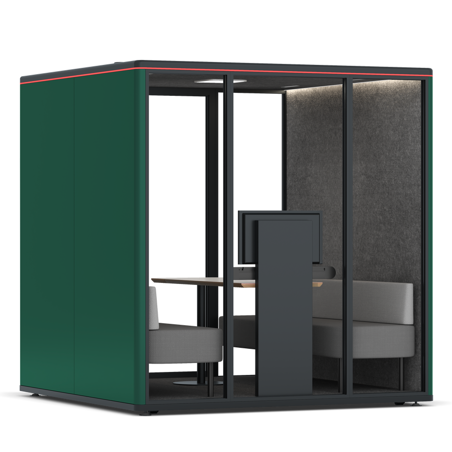 Omni Seis Sofá (+ Suporte para Monitor) / RAL Moss Green / #615f5d