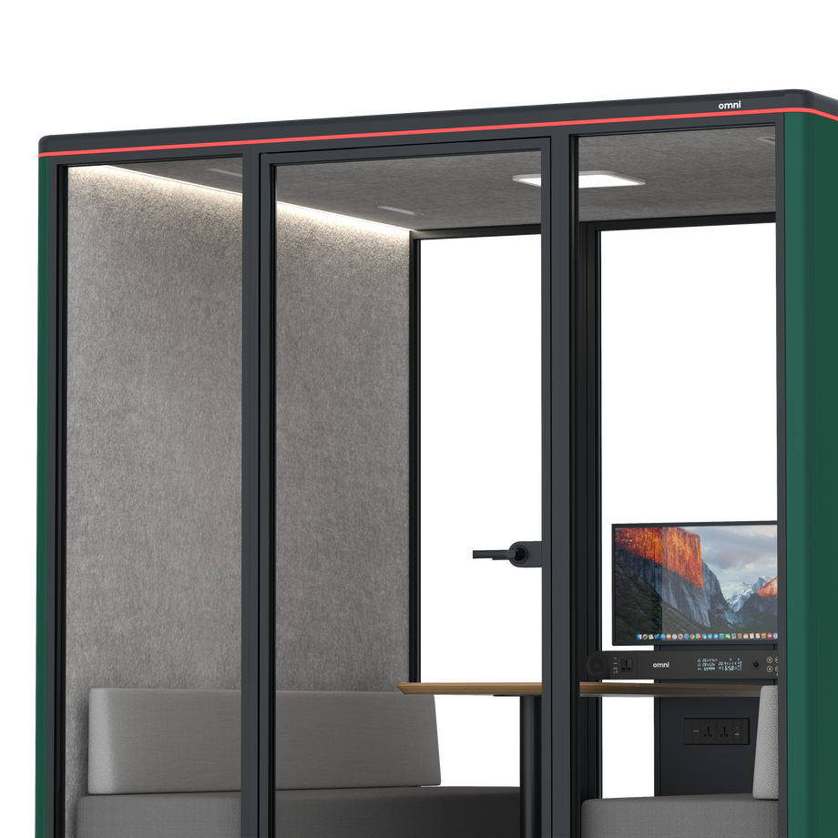Omni Seis Sofá (+ Suporte para Monitor) / RAL Moss Green / #a49f98