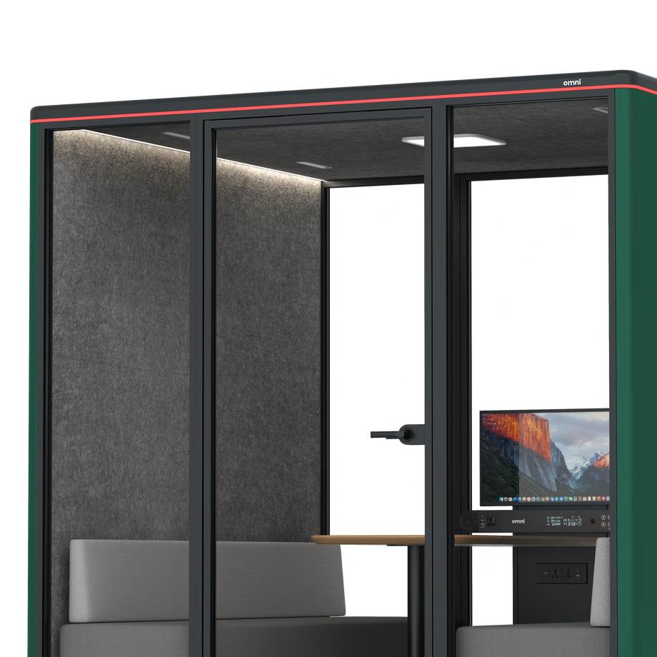 Omni Seis Sofá (+ Suporte para Monitor) / RAL Moss Green / #615f5d