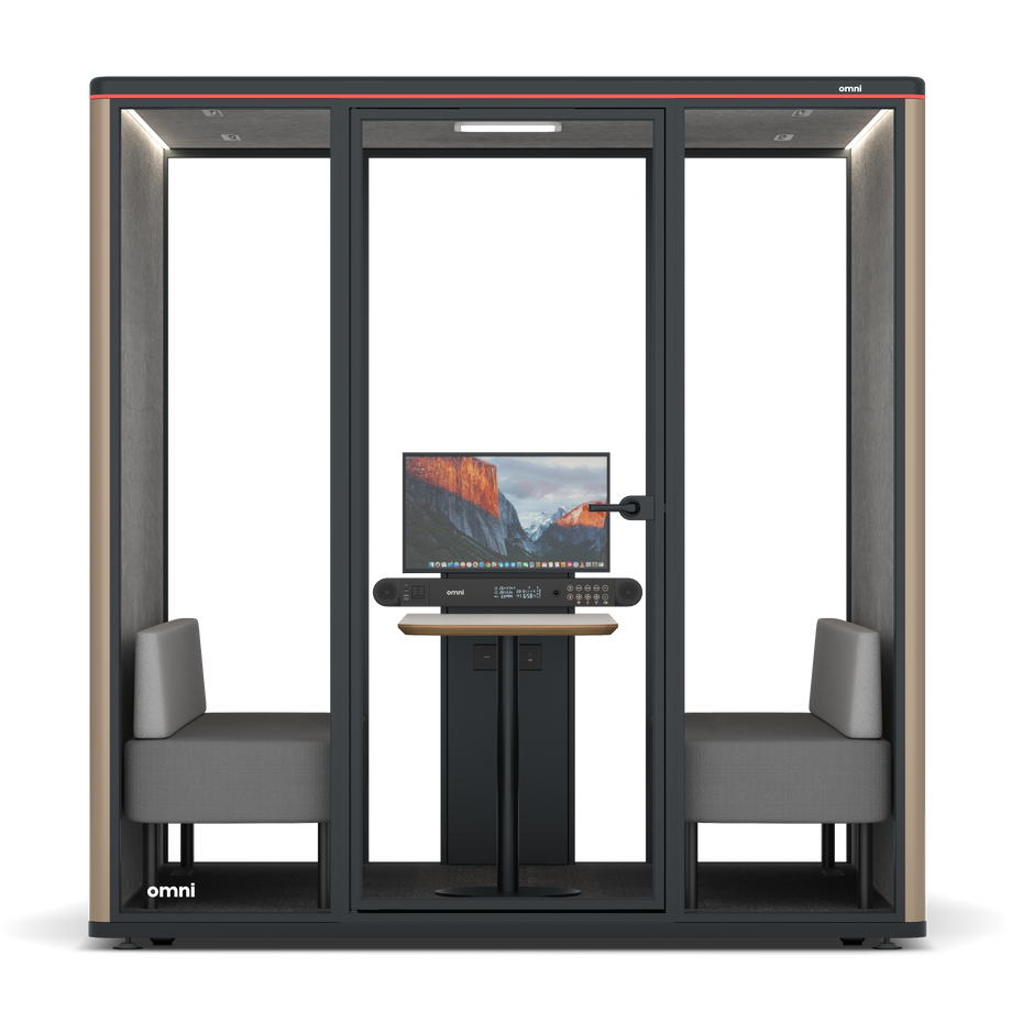 Omni Seis Sofá (+ Suporte para Monitor) / RAL Grey Beige / #a49f98