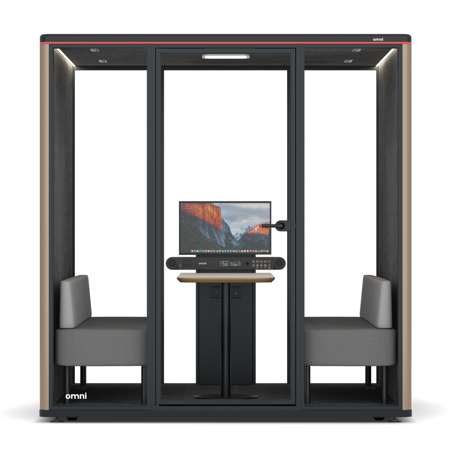 Omni Seis Sofá (+ Suporte para Monitor) / RAL Grey Beige / #615f5d