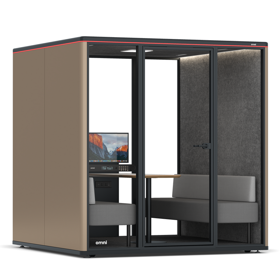 Omni Seis Sofá (+ Suporte para Monitor) / RAL Grey Beige / #615f5d