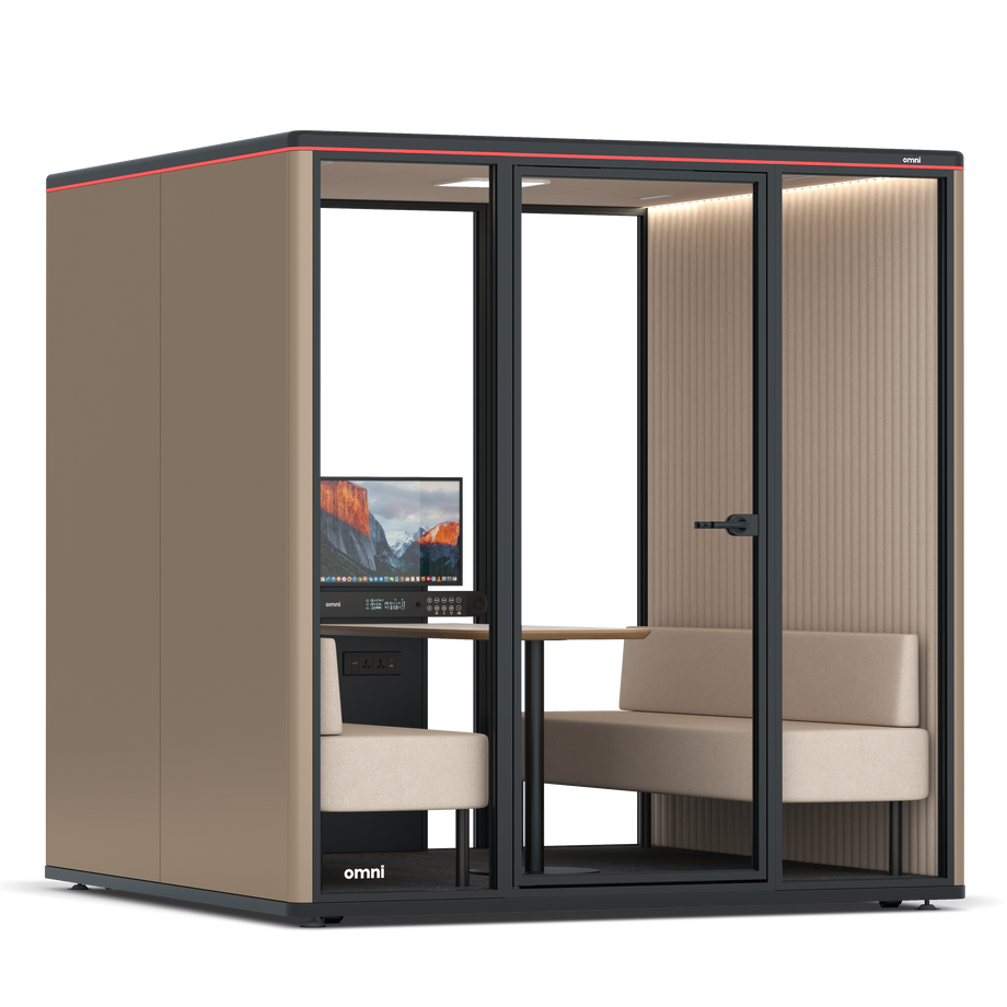 Omni Seis Sofá (+ Suporte para Monitor) / RAL Grey Beige / #a18e7e