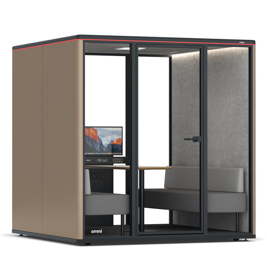 Omni Seis Sofá (+ Suporte para Monitor) / RAL Grey Beige / #a49f98
