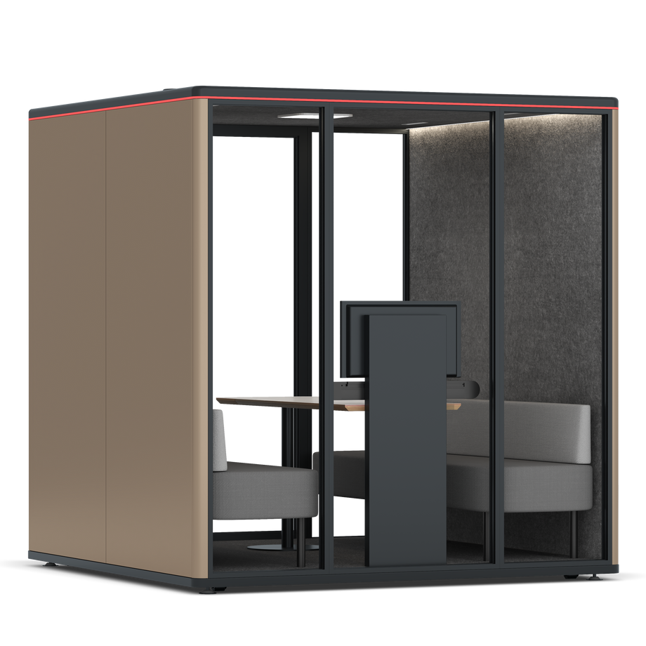 Omni Seis Sofá (+ Suporte para Monitor) / RAL Grey Beige / #615f5d