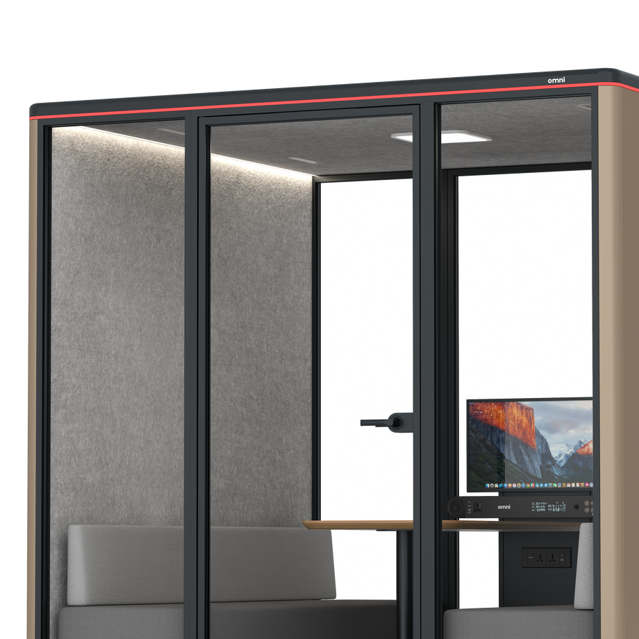 Omni Seis Sofá (+ Suporte para Monitor) / RAL Grey Beige / #a49f98
