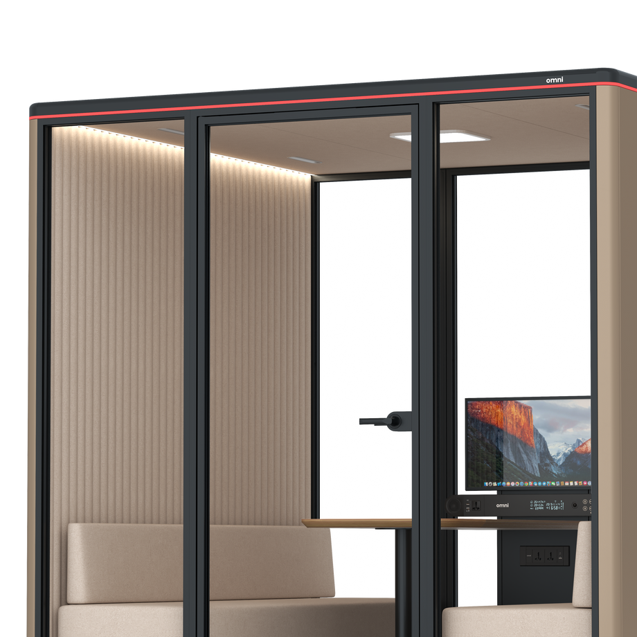 Omni Seis Sofá (+ Suporte para Monitor) / RAL Grey Beige / #a18e7e