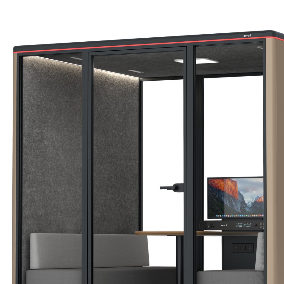 Omni Seis Sofá (+ Suporte para Monitor) / RAL Grey Beige / #615f5d