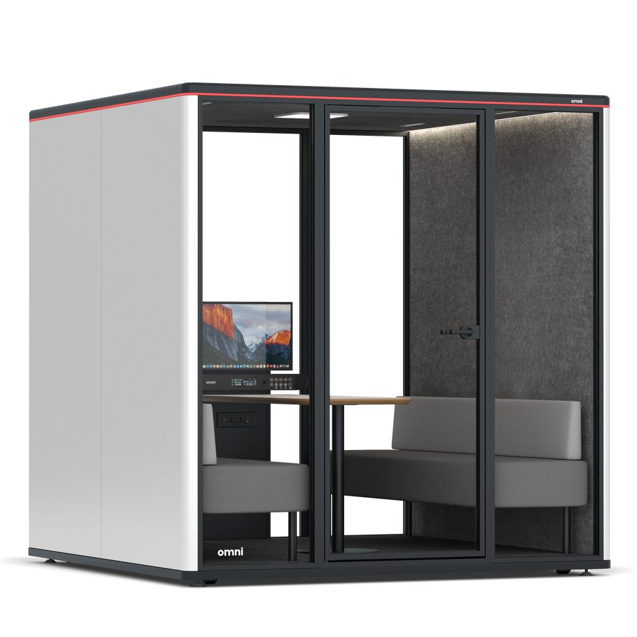 Omni Seis Sofá (+ Suporte para Monitor) / WhiteRAL Pure White / #615f5d